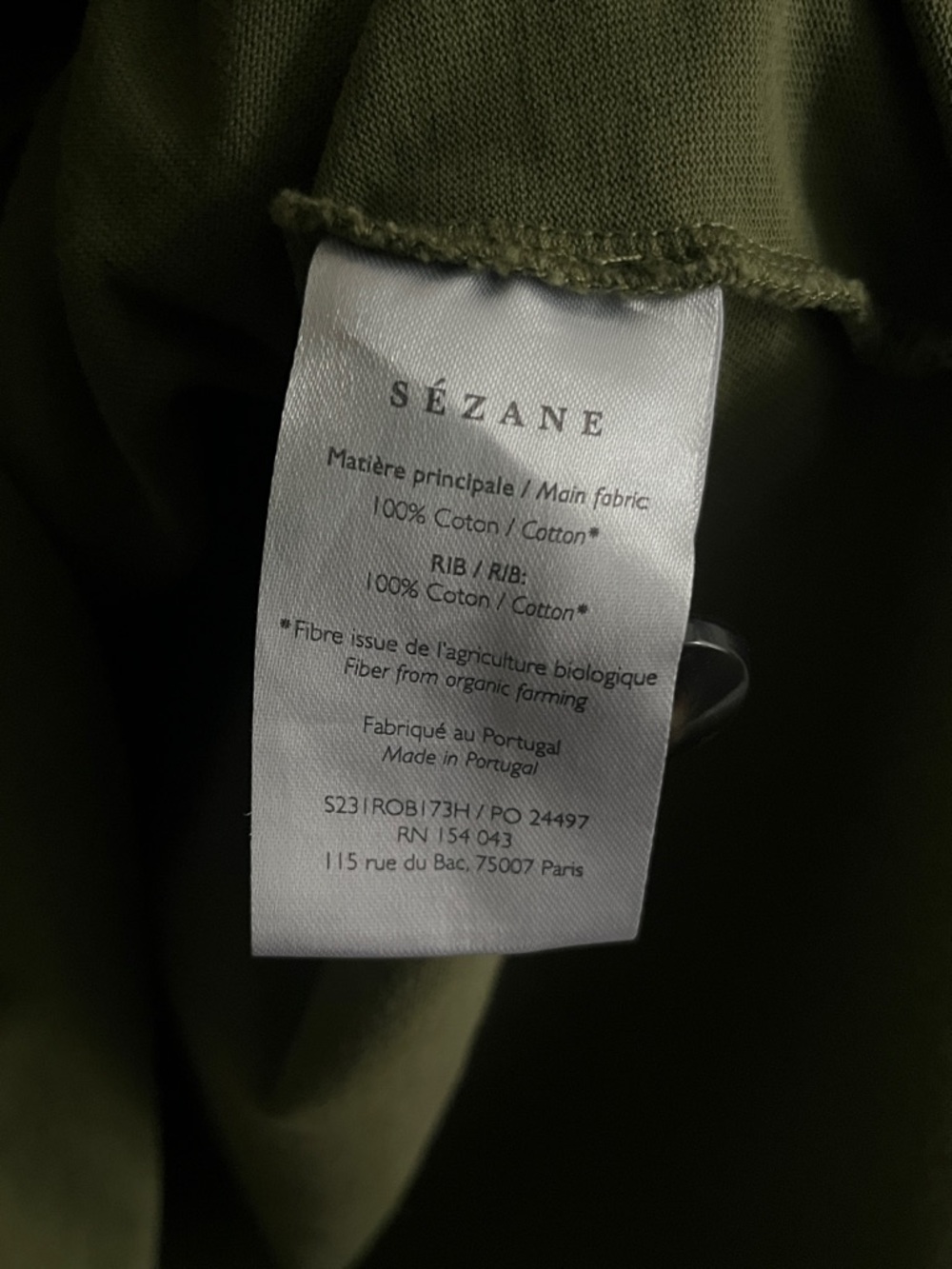 SEZANE green cotton t-shirt mini dress, size small - Picture 5 of 11